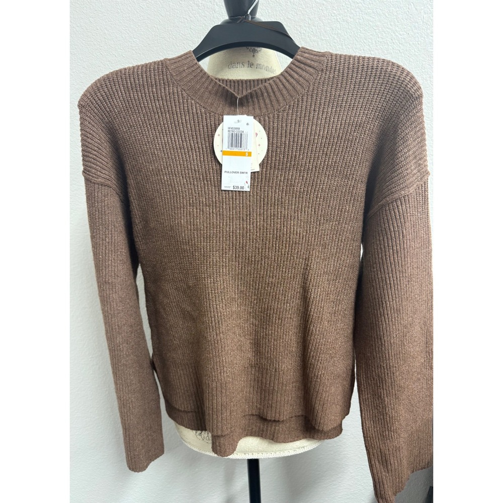 Hippie Rose Pullover Sweater Size S Women Brown Retro Cocoa Cozy Soft
